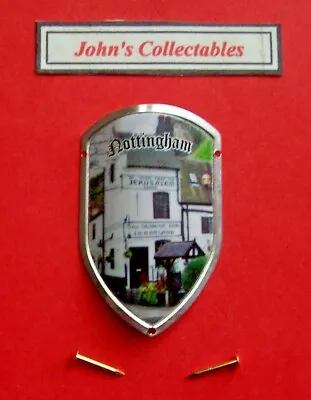 Nottingham The Oldest Inn  Walking / Hiking Stick Badge / Mount New In Packet • £3.25