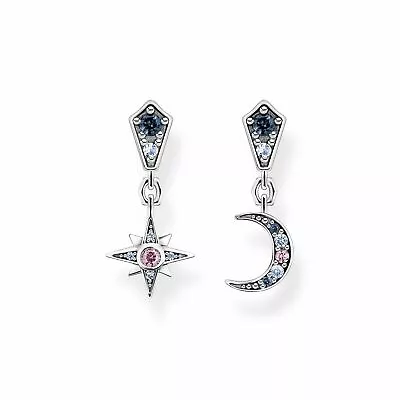 Genuine THOMAS SABO Earrings Royalty Star & Moon - Silver • $139