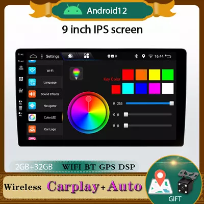 9  Android 13 Car Stereo Radio Head Unit GPS Navi  BT-5.0 DAB Carplay 2G+32G • £115.79
