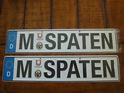 Two (2) New Spaten Franziskaner Beer European License Plate Tin Munich Germany • $4.99