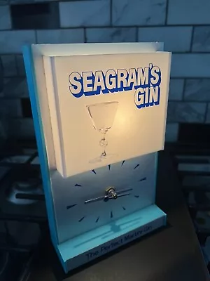 VTG 60s Seagram's Gin Perfect Martini Clock Light Mid Century Modern MCM WORKS • $99.95