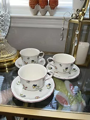 Villeroy & Boch Petite Fleur - Teacup & Saucer Set Set Of Three 6pc Set • $30