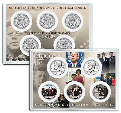 $29.95 • Buy JOHN F KENNEDY JFK100 Birthday 2017 JFK Half Dollar 5-Coin Set Assassination 4x6