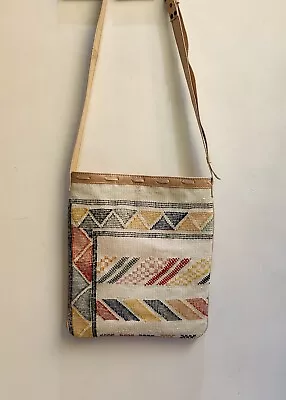 Moroccan White Cactus Silk Sabra Crossbody Bag • $120