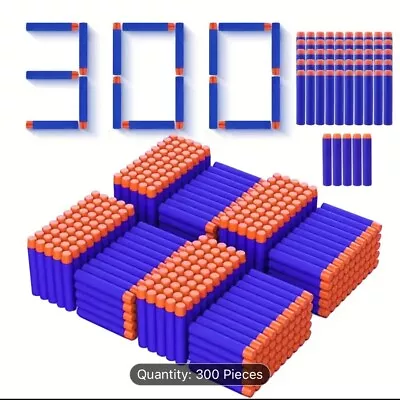 300 Pcs Bullets SOFT HEAD Strike Elite Dart Refill Fits Most Nerf Guns BLUE • $49.99