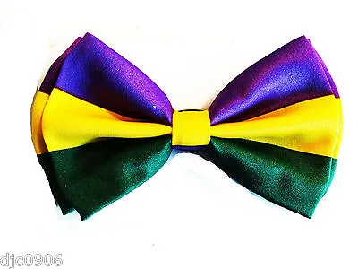 Mardi Gras (purple/yellow/green) Multi Color Adjustable Bowtie Bow Tie-new! • $19.99