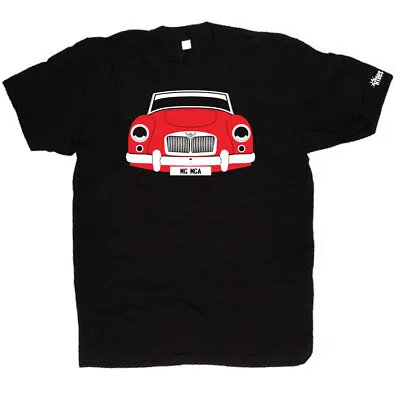 CUSTOM HTees T-shirt - MG MGA Convertible Coupe Roadster Pick Car Colour & Plate • £21.99