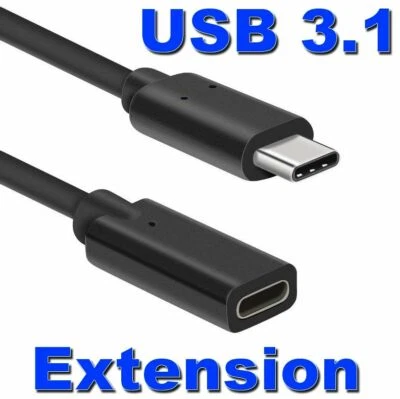 $8.75 • Buy 0.5m USB 3.1 Type-C Extension Charging Cable Male To Female Cord Lead Adapter