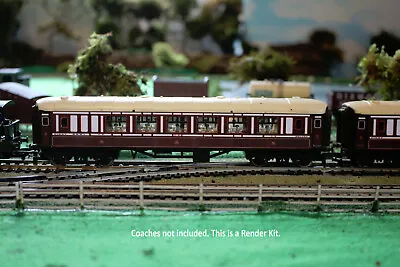 Caledonian Coach '00' Chocolate Plum RENDER KIT Hornby Triang Pullman R228 X 3 • £25