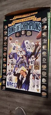 Rare Vintage 1993 Miller Lite Beer DALLAS COWBOYS RING OF CHAMPIONS POSTER  • $15