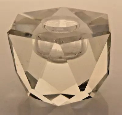 Vintage Lead Crystal Hexagon Taper Candlestick Holder • $9.99