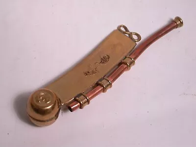 Ornate Boatswain Bosun Navy Anchor Nautical Whistle Brass And Copper Pipe • $24.99