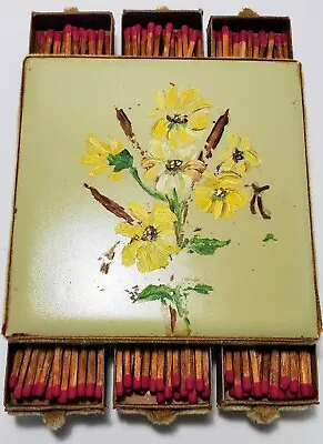 Vintage Ceramic Tile Matchbook Holder 6 Mini Drawers Compartments Strike Side • $12.95