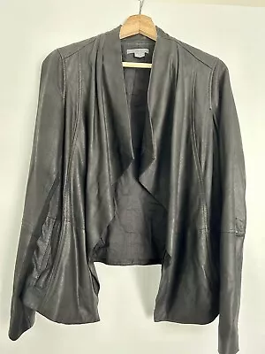 Vince Drape Neck Leather Jacket Size Medium • $49.99