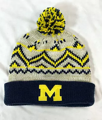 Michigan Wolverines Adidas Cap Knit Cuffed University Hat NCAA Football Sports • $14.99