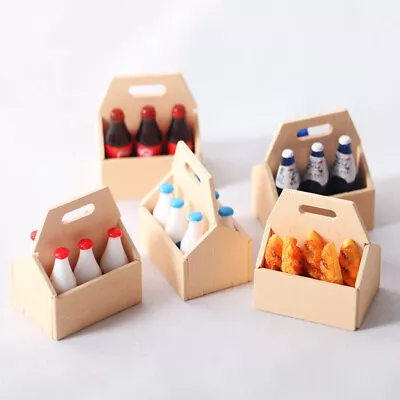 2PC Dollhouse 1/12 Miniature Storage Boxes Milk Crate Without Bottles Accessorie • $8.93