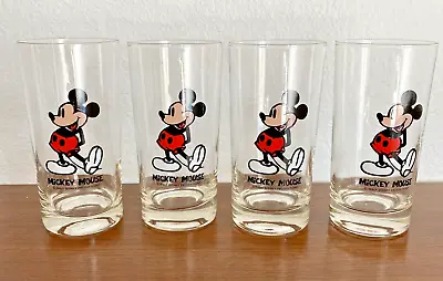 Vintage 1970s Mickey Mouse Drinking Glasses Tumblers Set Of 4 Walt Disney Prod • $22.48