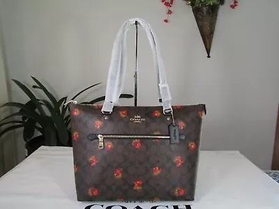 NWT Coach Signature Canvas Pop Floral Print Gallery Tote C5803 Multicolor • $155