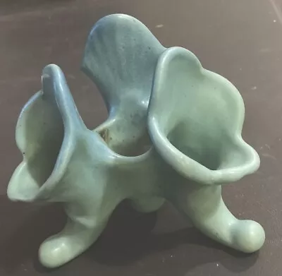 Van Briggle Art Pottery 3-Footed Candle Holder Turquoise 5  W • $38