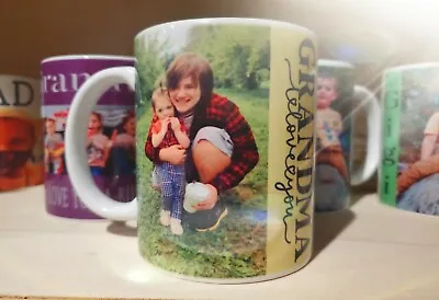 $23.99 • Buy Personalized Coffee Or Tea Mug White Custom Photo, Grandma Grandpa 11 Oz Mug