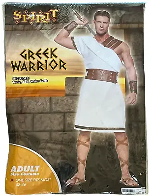 Spirit Greek Warrior Adult Size Costume Tunic Belt Cuffs Frat Toga Halloween • $17.99