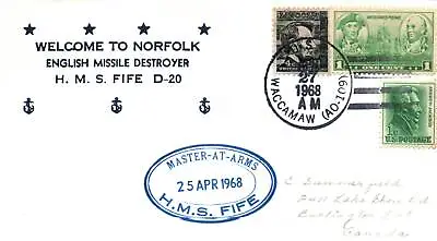 £11.64 • Buy H.m.s. Fife D-20 Missile Destroyer Welcome Norfolk Waccamaw Master-at-arms 1968