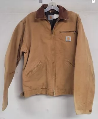 $39 • Buy Vintage Carhartt Jacket Blanket Lined Distrssed Detroit Canvas Sz 42 Distressed