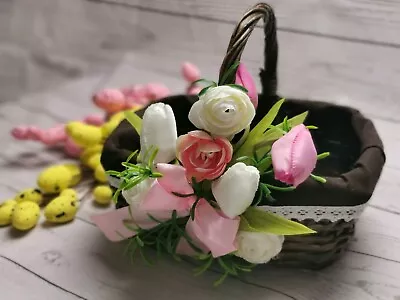 £18.50 • Buy Easter Basket Eggs Wicker Decorative Party Decoration With Handle Rattan Basket