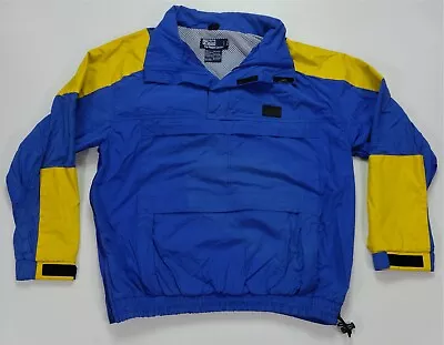 Rare VTG POLO RALPH LAUREN Hi Tech Rubber Patch Color Block Rain Jacket 90s SZ L • $99.99