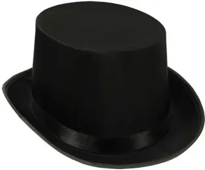 Black Top Hat Satin Costume Magician Fancy Style Party Accessory • $24.82