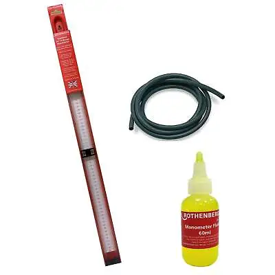 Rothenberger U Gauge Manometer 24  / 600mm + 2m Neoprene Hose & 60ml Fluid Kit • £36.46