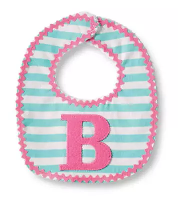 Mud Pie Initials Baby Girl B Striped Bib • $6