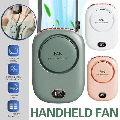 Portable Neck Fan USB Rechargeable Desk Fan Mini Cooling Travel Hanging Fan #T • $12.09