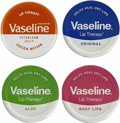 Vaseline Moisture Relief Therapy Lip Balm Tin (Original/Aloe/Rosy/Cocoa Butter) • £5.99