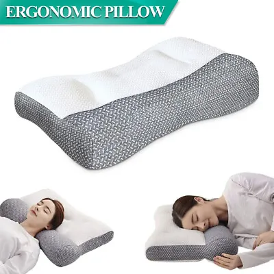 Ergonomic Pillow Adjustable Contour Orthopedic Neck Pain Cervical Bed Pillow • $26.99