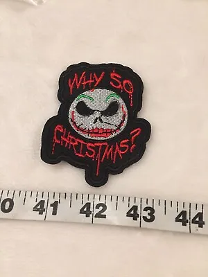 Nightmare Jack The Joker Why So Christmas Iron On Patch Halloween Spooky Fun • $4.99