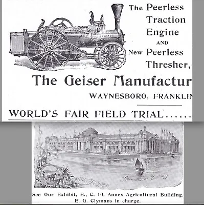 Peerless Tractor 1893 World Fair Geiser Waynesboro PA Steam Traction Engine Card • $78.50