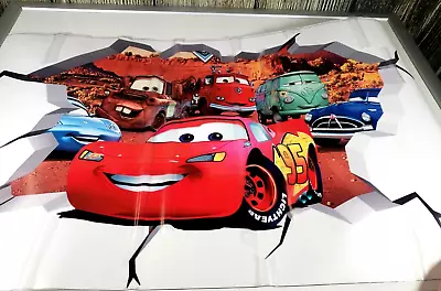Disney Cars Lightning Mcqueen Movie Cartoon Collage Wall Sticker 12 X 21 Inch • $11.99