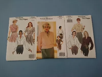 VOGUE PATTERNS 8448 & 8603 & 9039 - ALL MISSES BLOUSE SIZES 12-14-16 - Preowned • $9.99