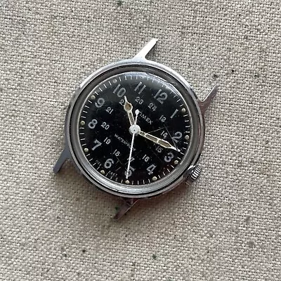 Men’s Vintage 1967 Timex Sprite Military Field Infantry Manual Watch For Parts • $29.99