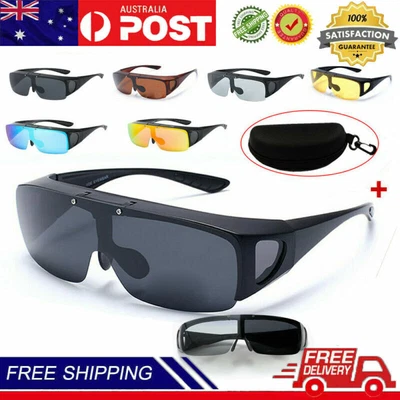 $10.10 • Buy Large Flip Up POLARIZED Fit Over Sunglasses Wear Rx Glass Fit Driving Anti-UV400