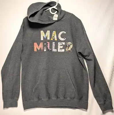 Mac Miller Album Faces Gildan Heavy Blend Grey Hoodie Men's Size Medium • $51.18