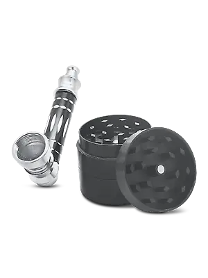 Metal Grinder And Pipe Set For Tobacco Dry Herb With Five Screens Portable • £5.89