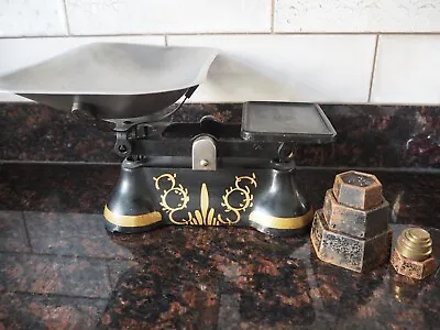 £15 • Buy Vintage Kitchen Scales With Set Of Metric Weights