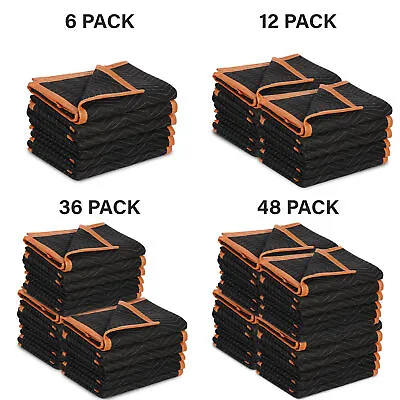 72 X 40  Moving Blanket Shipping Quilted Furniture Pads Double Stitched Black • $28.09