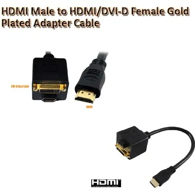 £3.27 • Buy HDMI Male To HDMI DVI-D Female Splitter HD Cable Adapter For TV Laptop UKDC