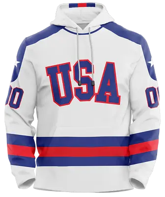 USA Hockey Miracle On Ice 1980 Official Hoodie Customized Youth - White • $64.95