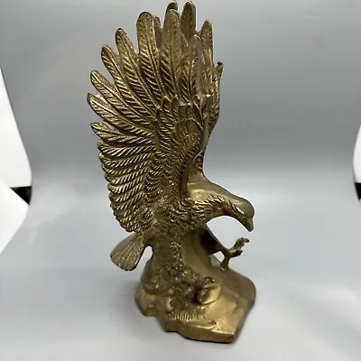 VTG  Brass Eagle Statue Sculpture Cast Metal American Eagle • $28.78