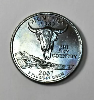 2007 D Montana State Quarter B.U. Rainbow Toned    #8-30 • $6.95