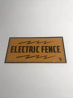 Vintage 1960’s Metal Electric Fence Sign Lightning Bolts 8” X 4” • $11.95